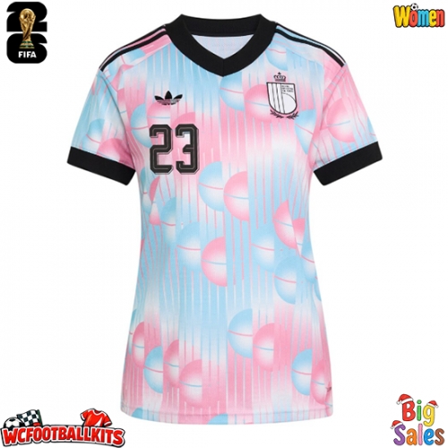 Belgium Michy Batshuayi #23 Replica Away Stadium Shirt for Women World Cup 2026 Short Sleeve